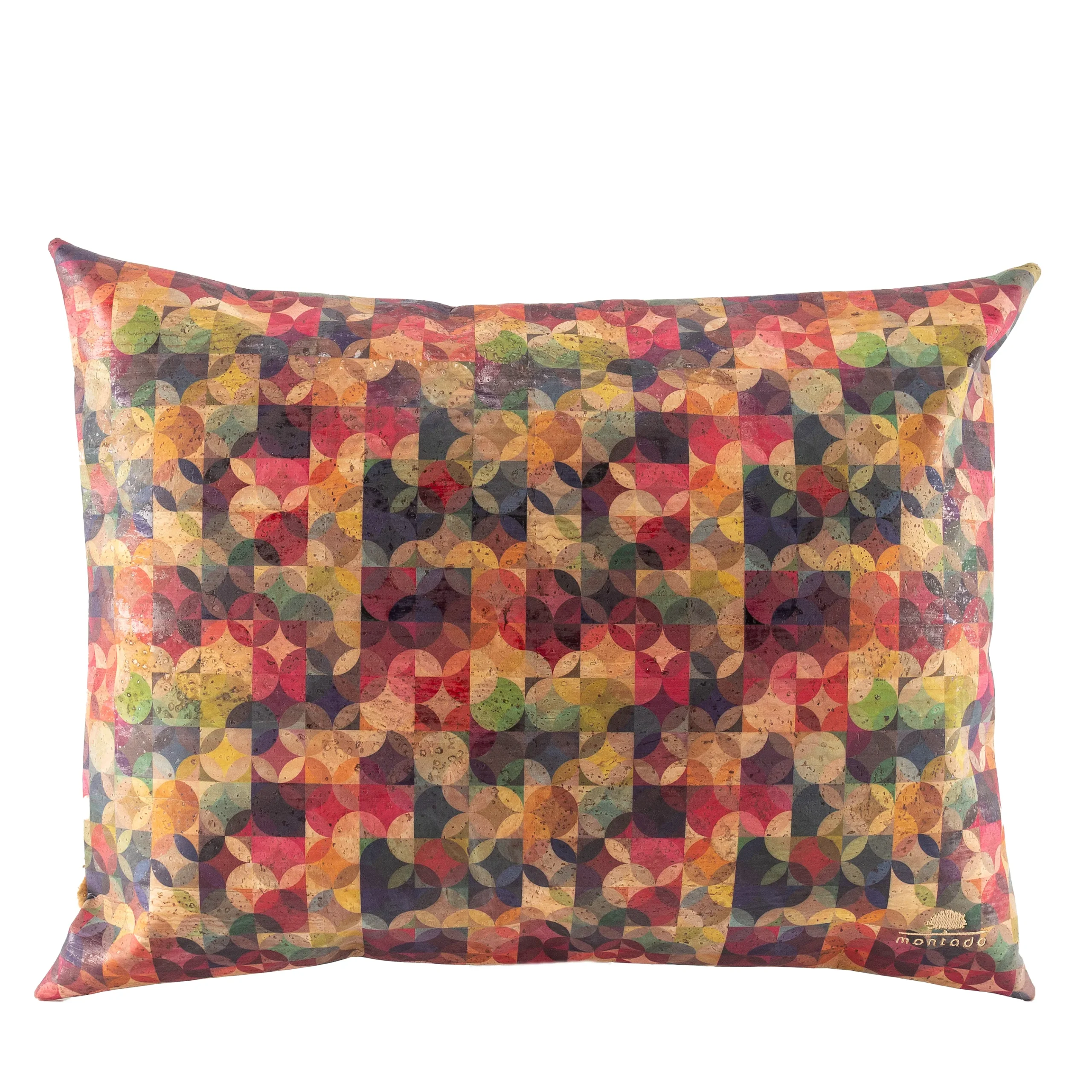 Decorative and Ecological Rectangular Cork Cushion - Natural Rainbow