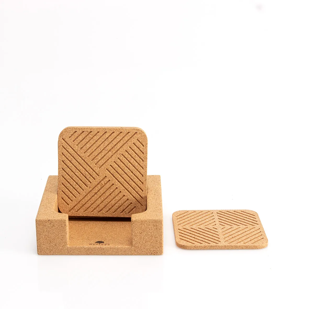 Pack of 6 Reusable Square Cork Coasters