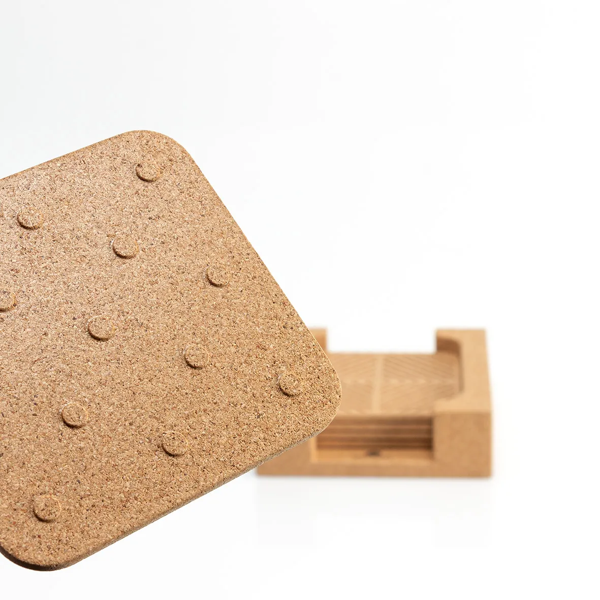 Pack of 6 Reusable Square Cork Coasters