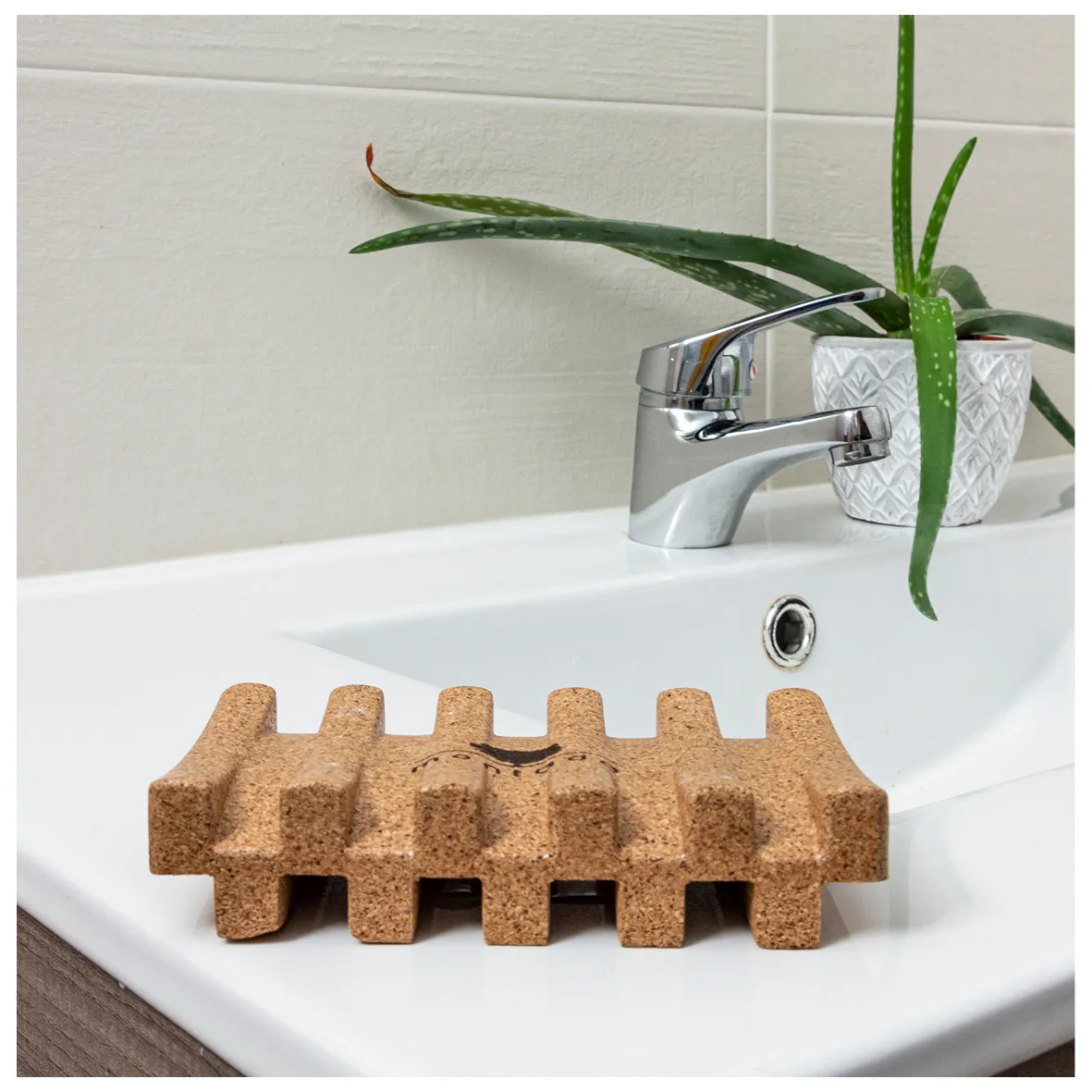 Saboneteira em Cortiça Natural de Design Funcional