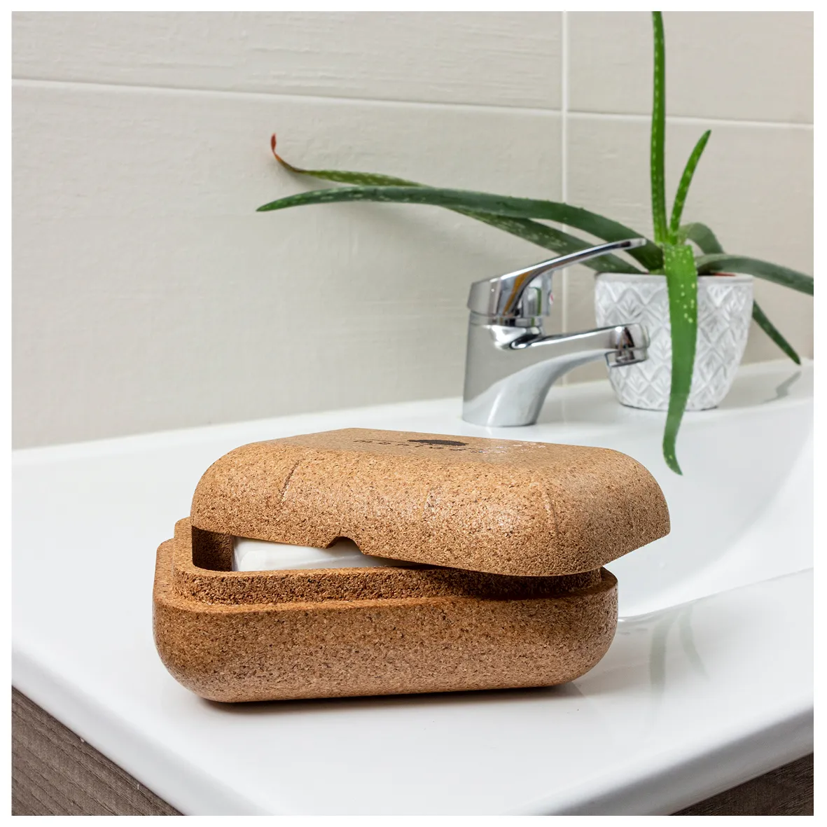 Saboneteira Retangular em Cortiça Natural