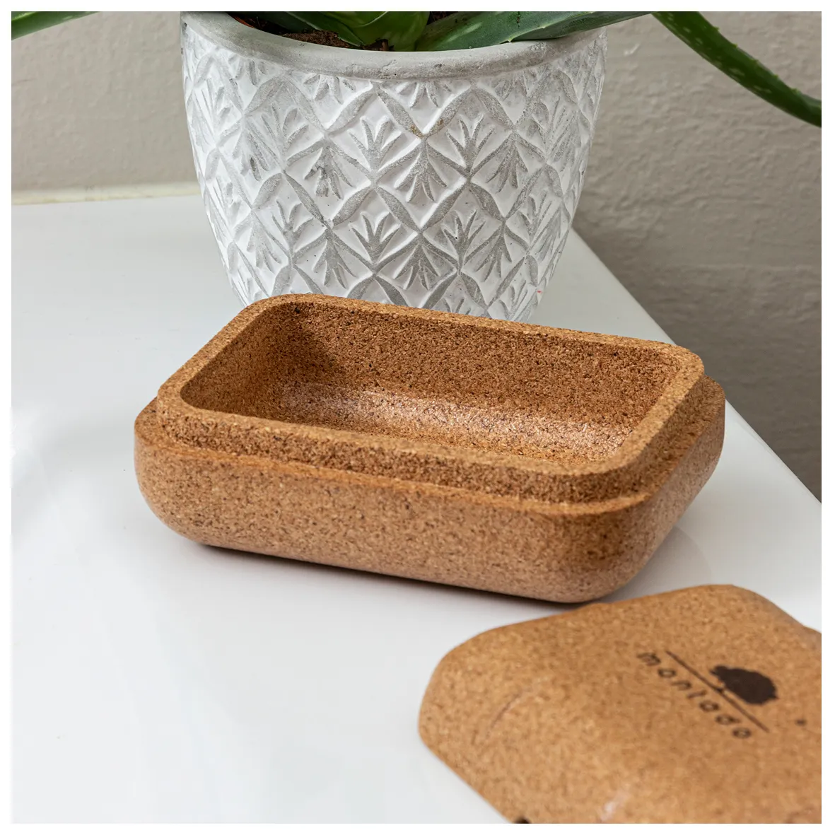 Saboneteira Retangular em Cortiça Natural