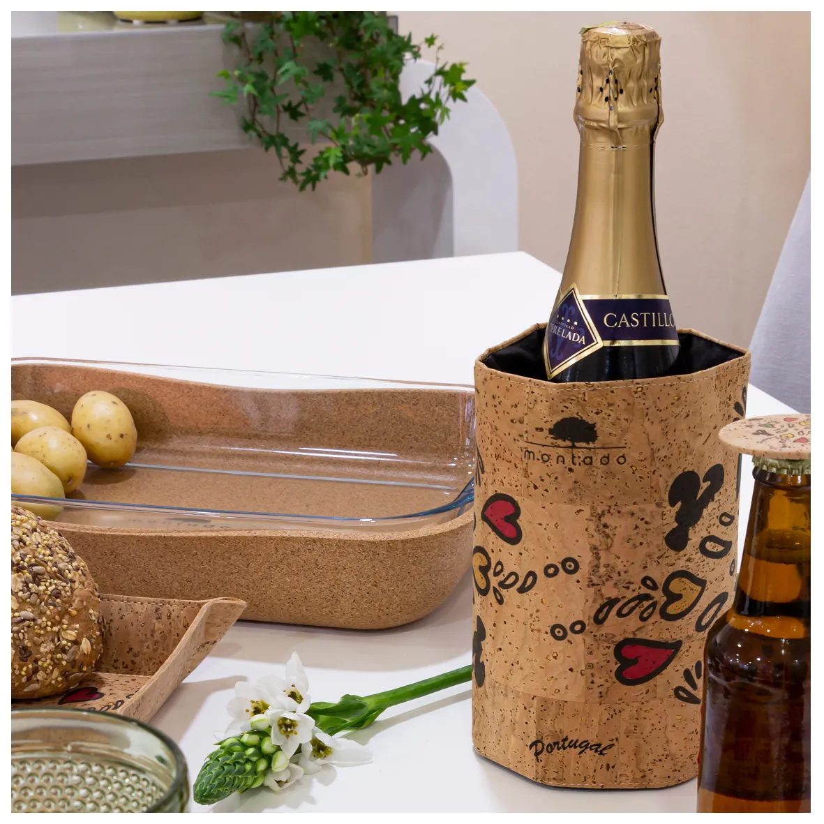 Manga de Refrigeração para Garrafa em Cortiça Natural