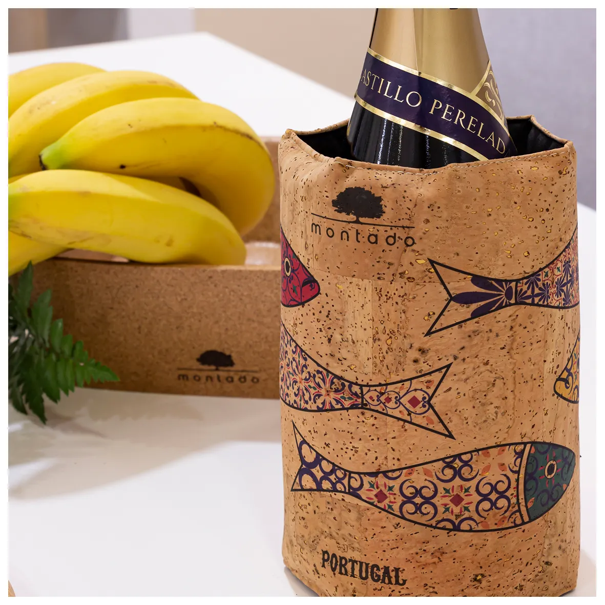 Manga de Refrigeração para Garrafa em Cortiça Natural - Sardinha