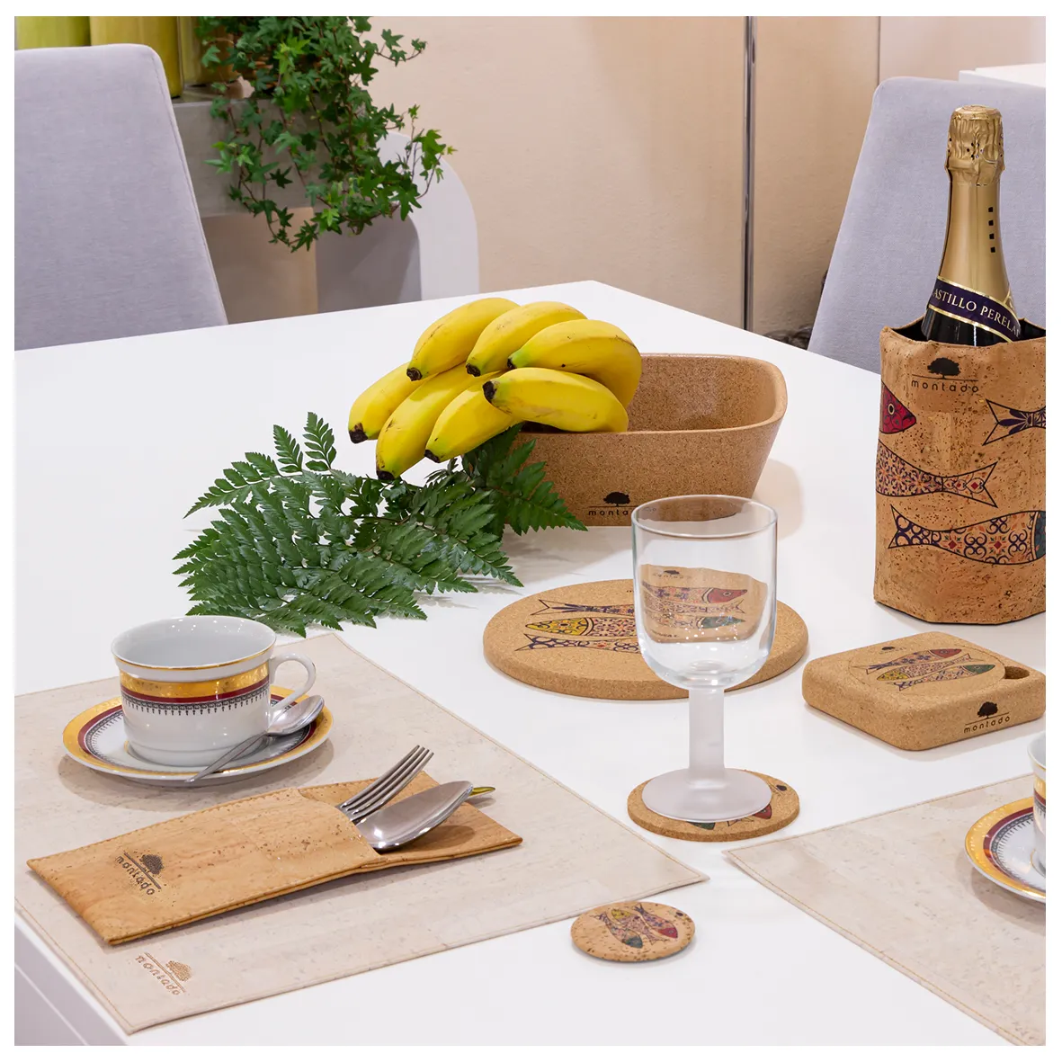 Individual de Mesa Sustentável em Cortiça - Branco