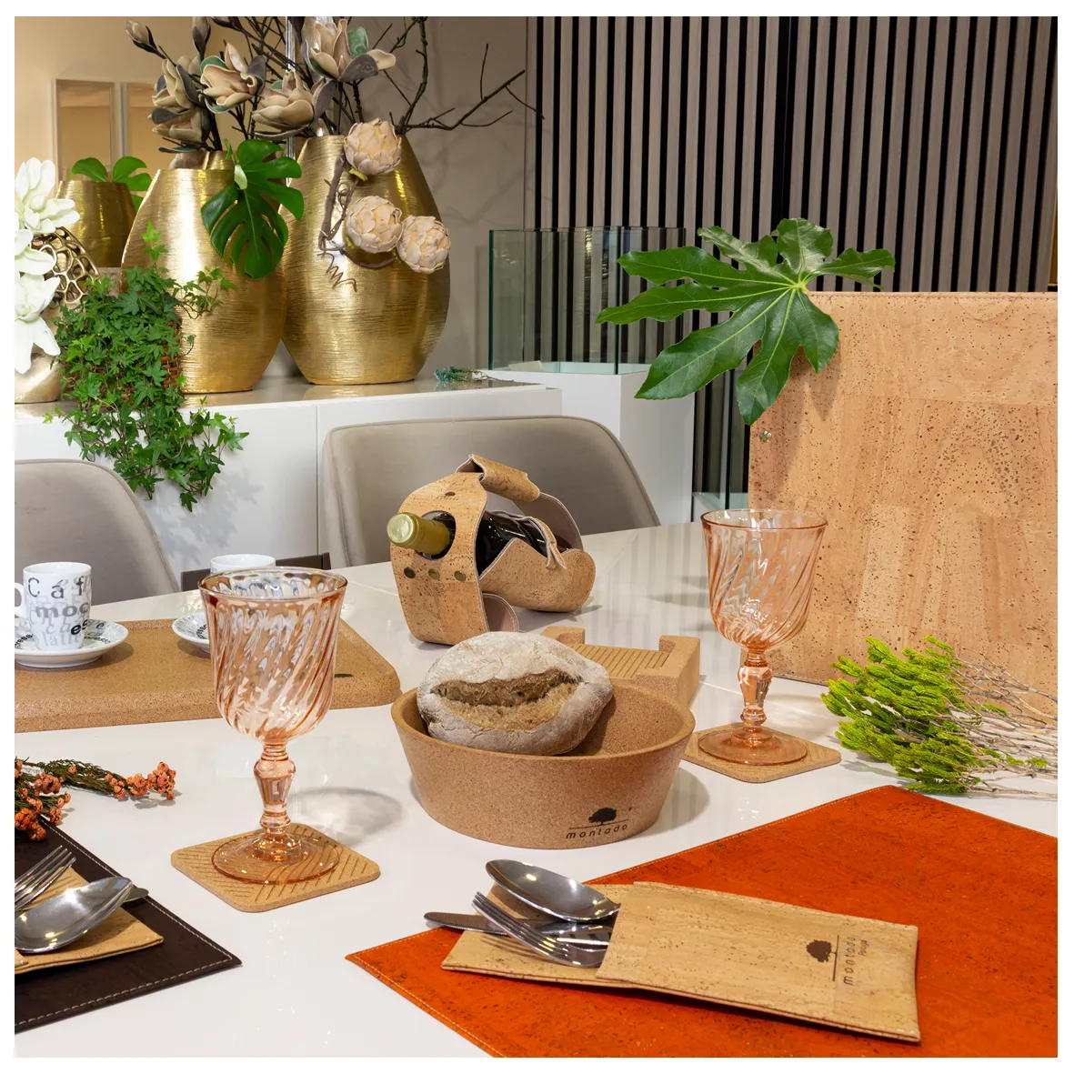 Individual de Mesa Sustentável em Cortiça - Laranja