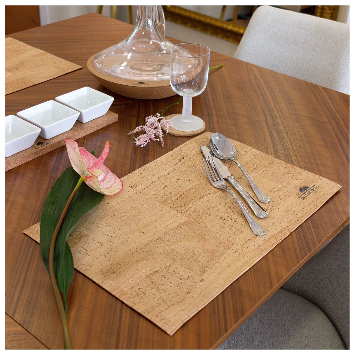 Individual de Mesa Sustentável em Cortiça - Natural