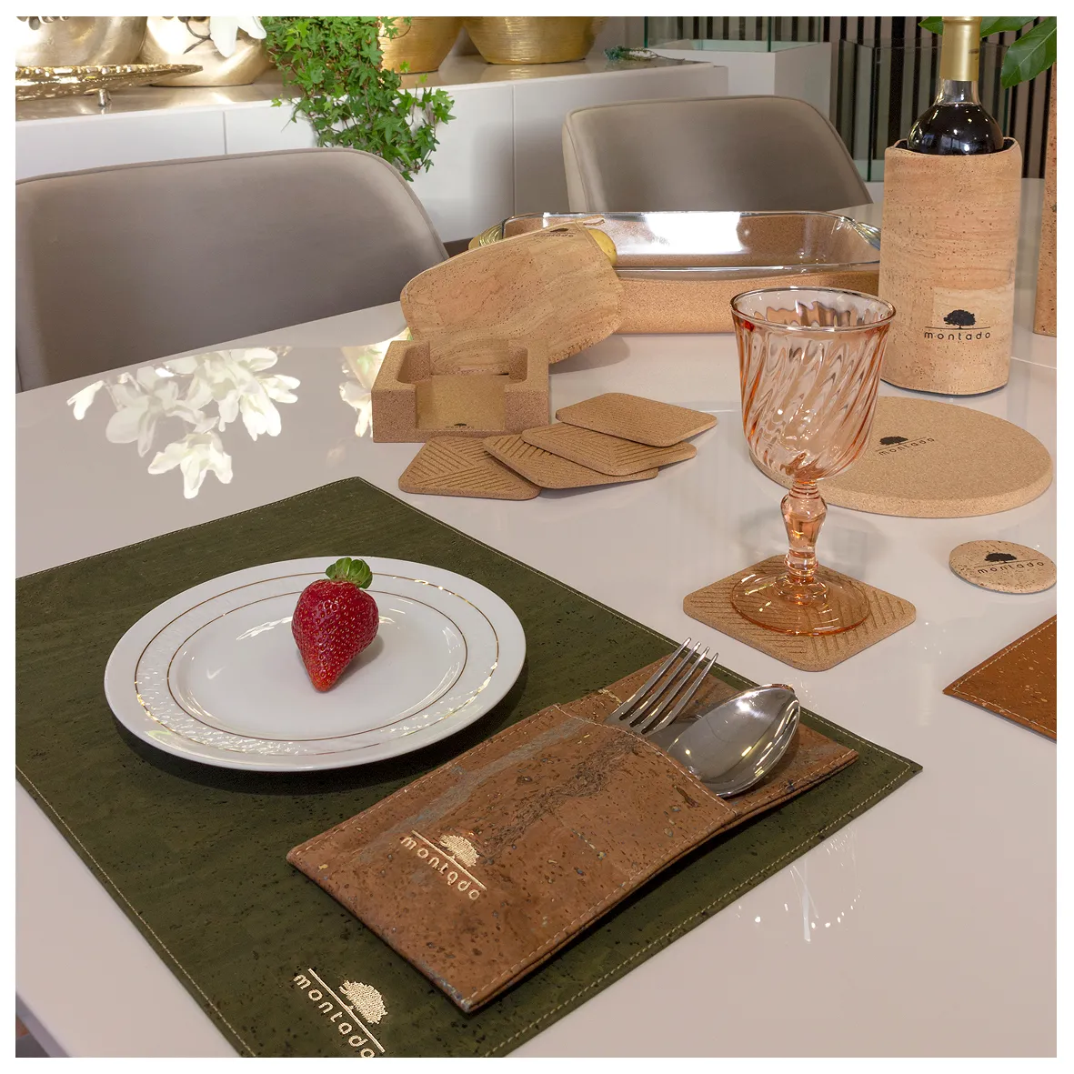 Individual de Mesa Sustentável em Cortiça - Verde