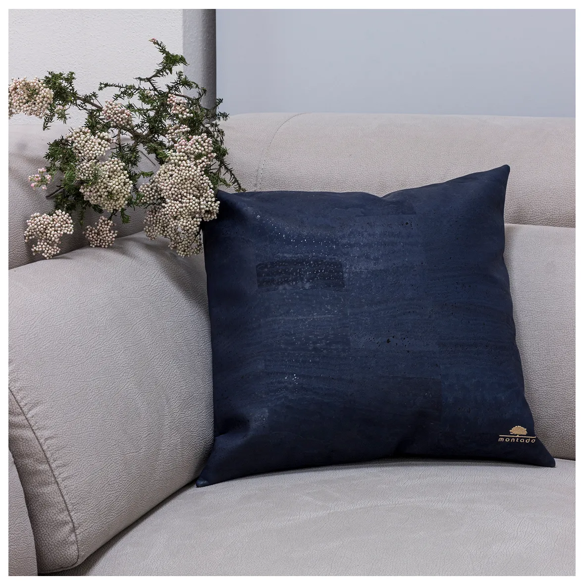 Almofada Quadrada Decorativa e Ecológica em Cortiça - Azul