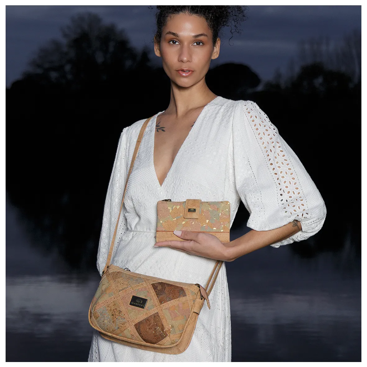 Porta-Moedas Grande em Cortiça, Flexível, com Proteção Antirroubo RFID