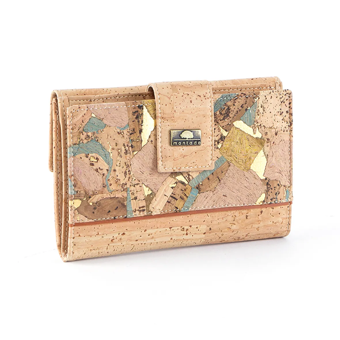 Medium-sized structured cork coin purse with RFID anti-theft protection