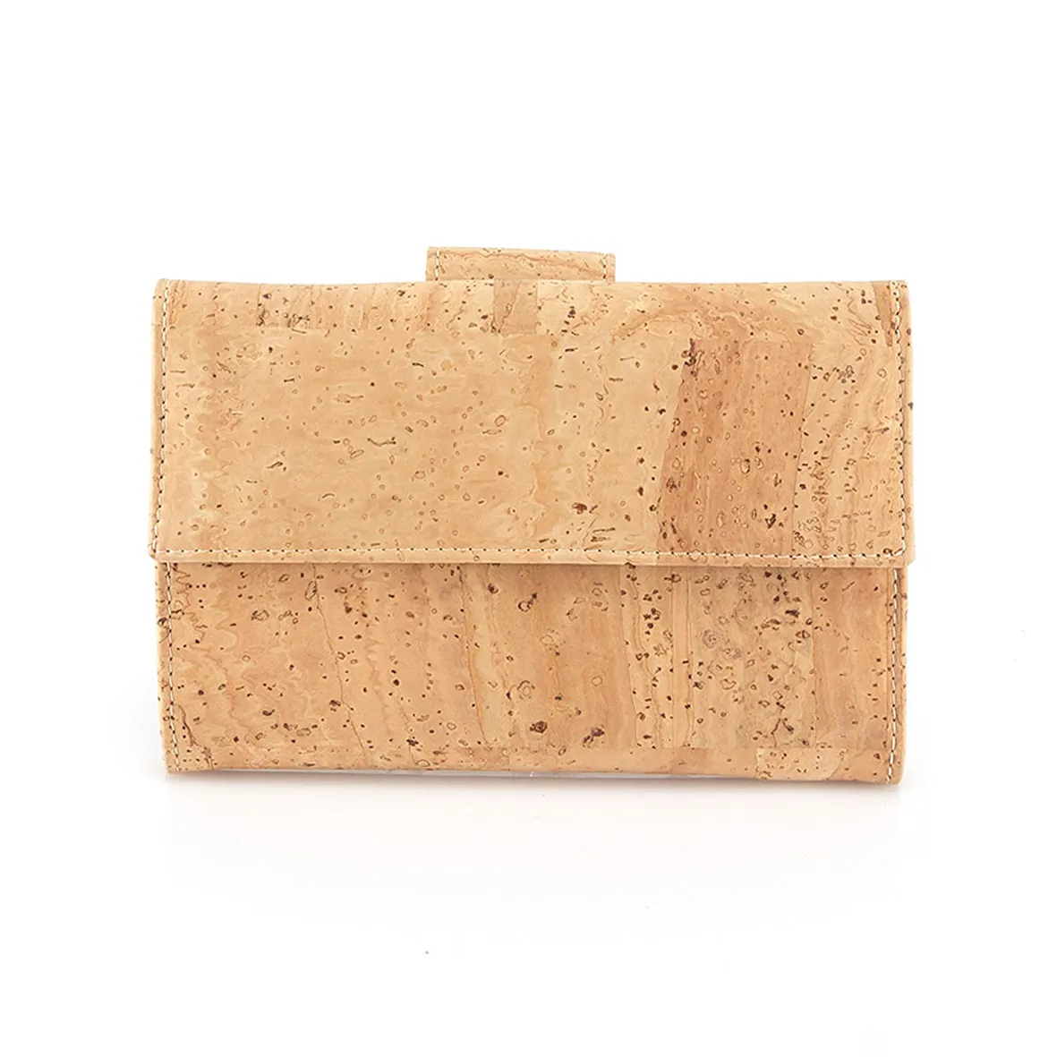 Medium-sized structured cork coin purse with RFID anti-theft protection