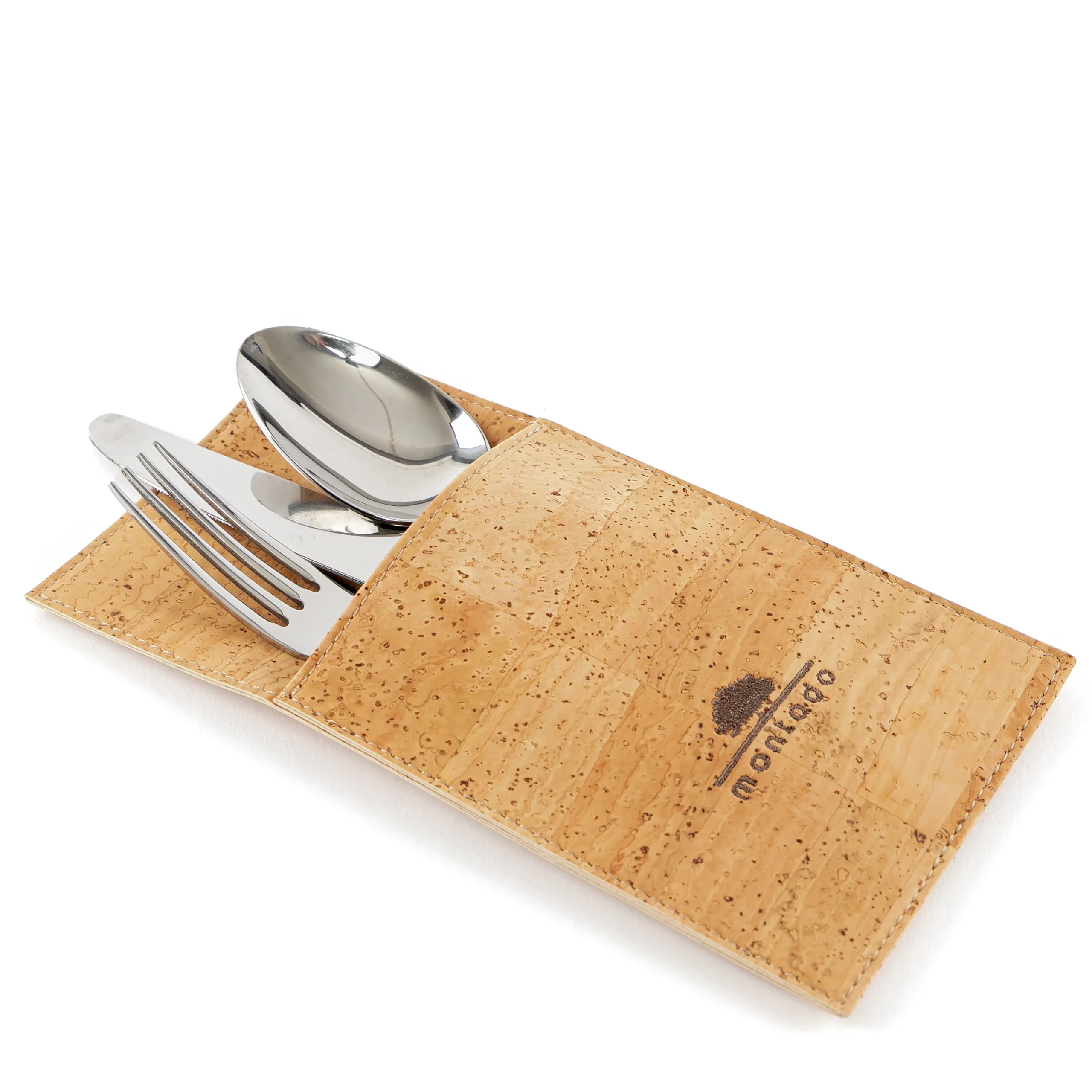 Reusable Cork Cutlery Holder - Natural